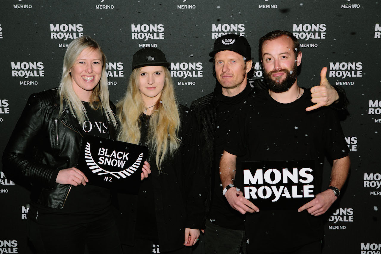 Mons Royale staff   Global training & Performance Lottie Haskall, Social Media & Content Coordinator Daisy Maddinson, Operations Manager Charlie Griffith & Snowboarder Mike Handford