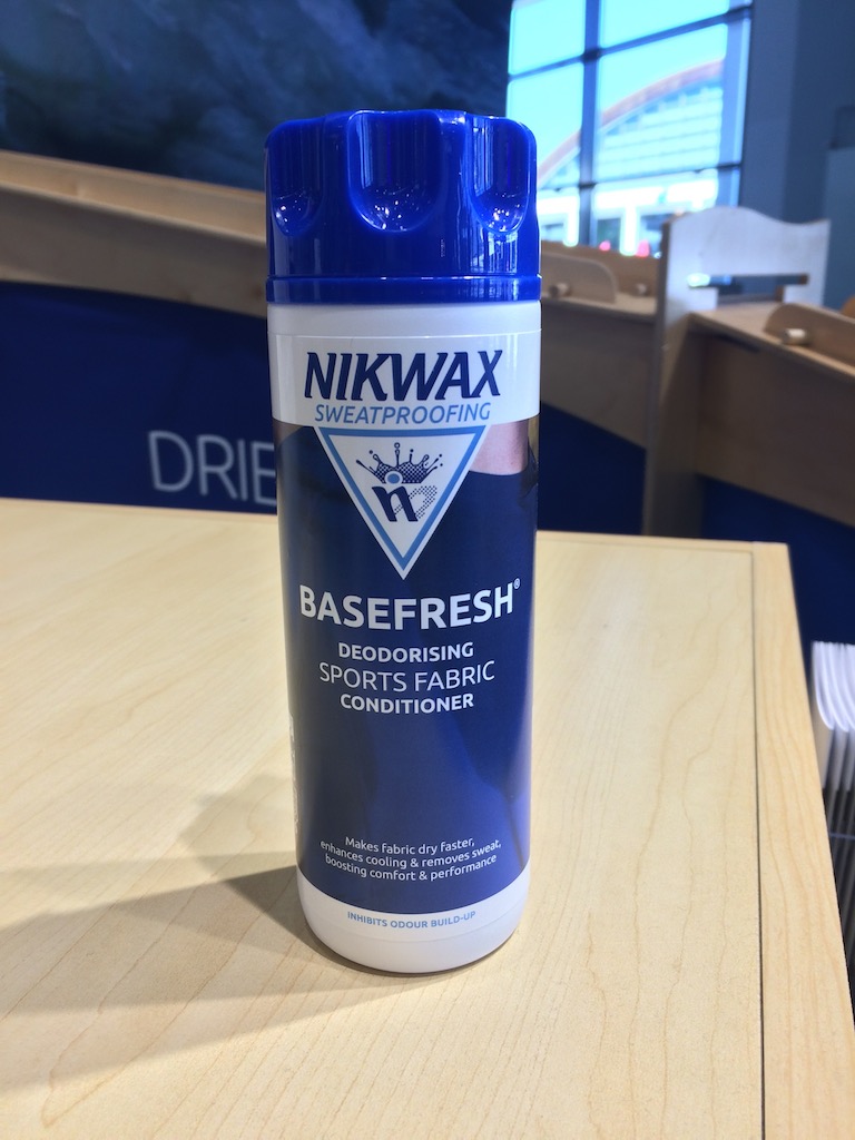 Nikwax’s Basefresh can be put in washing machine with your fabric softner