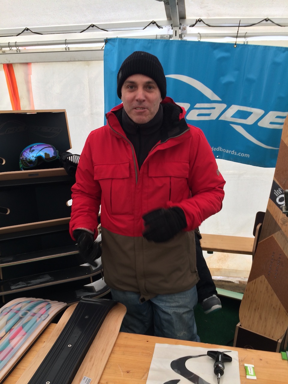 Cleanwood’s Michael Reinwald, distributor of Loaded snowboards and Slopedeck