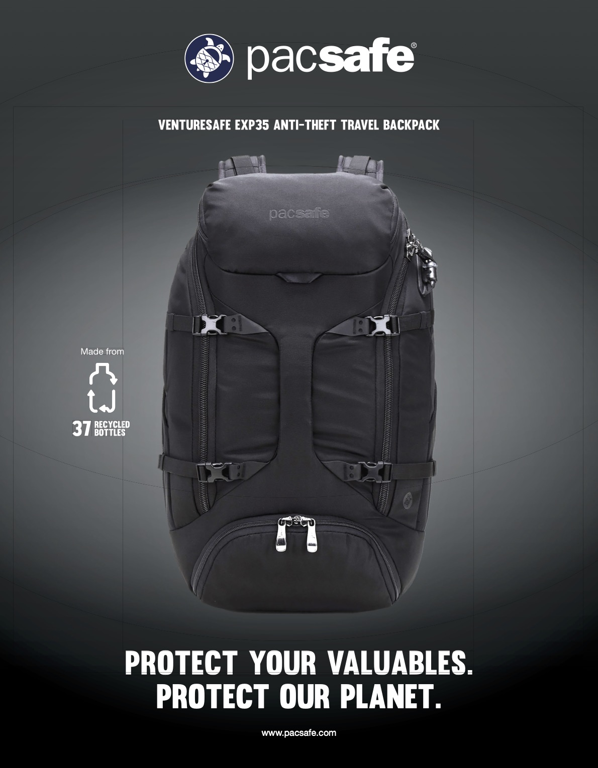 Pacsafe Venturesafe EXP35 Travel Backpack (Black)