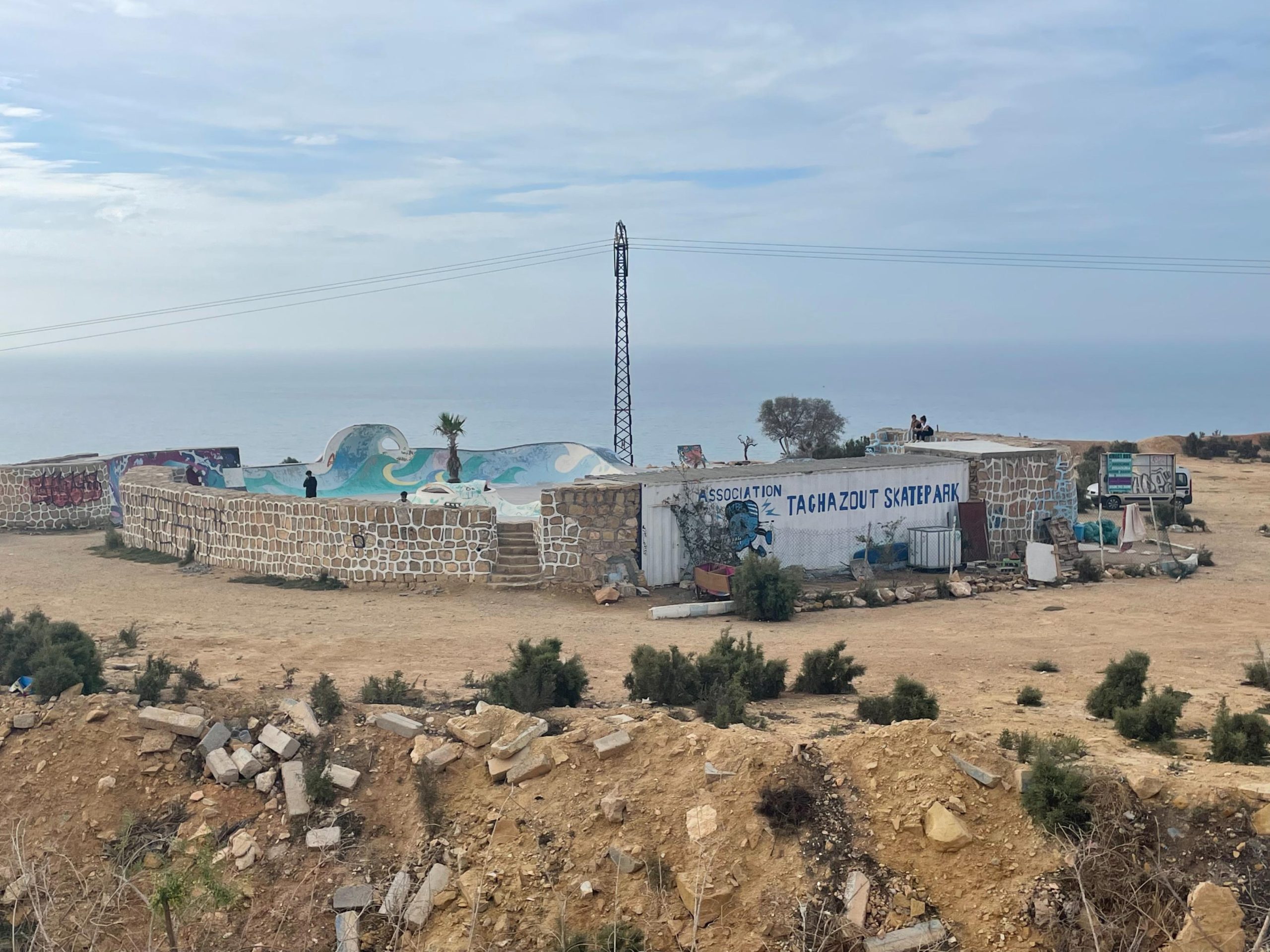 Taghazout Skatepark booth built last year by the locals