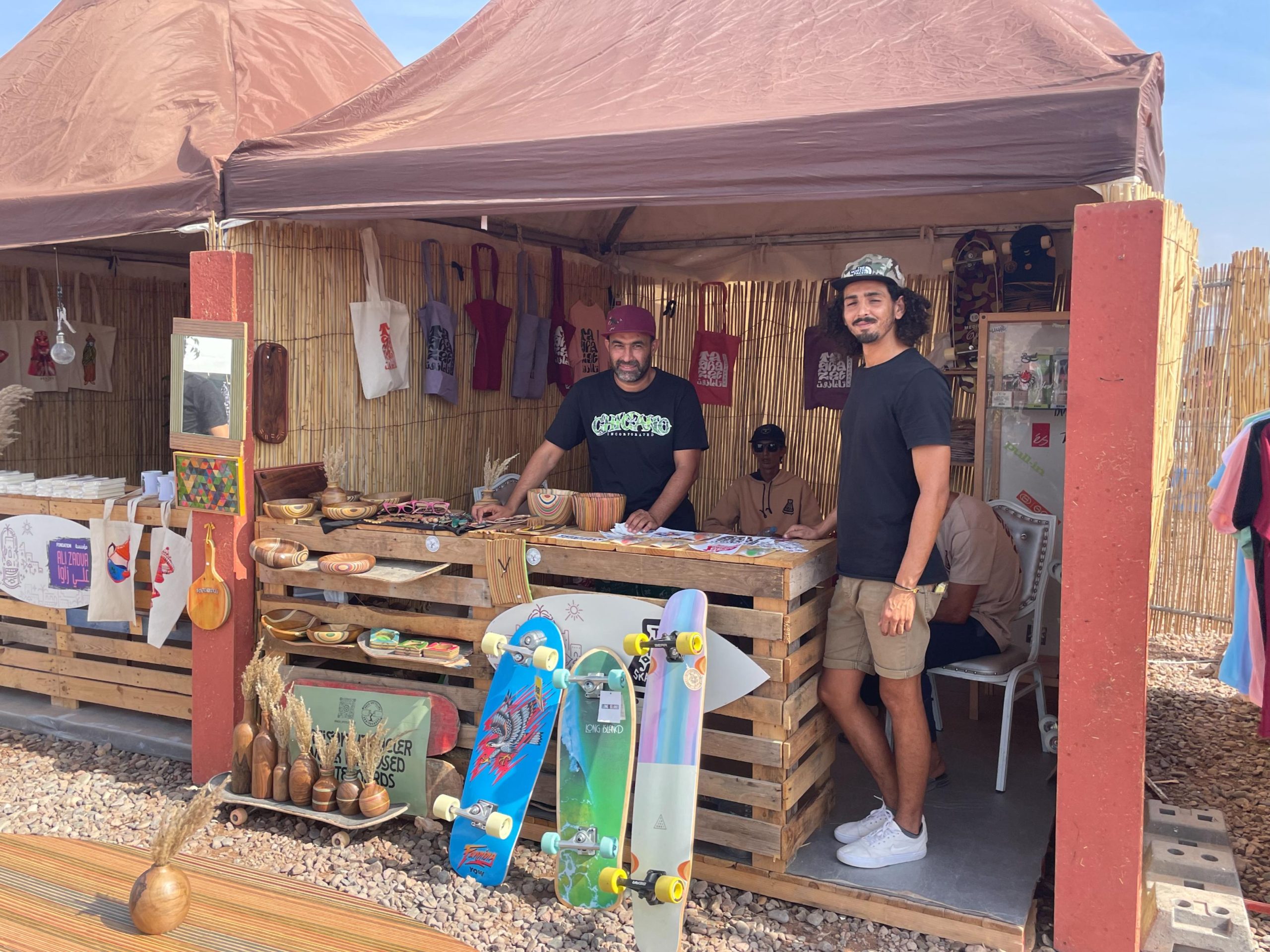 Taghazout Skatepark booth.