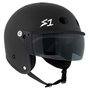 S1 Retro Lifer E-Helmet Black Matte Visor Tint 34 Darkened